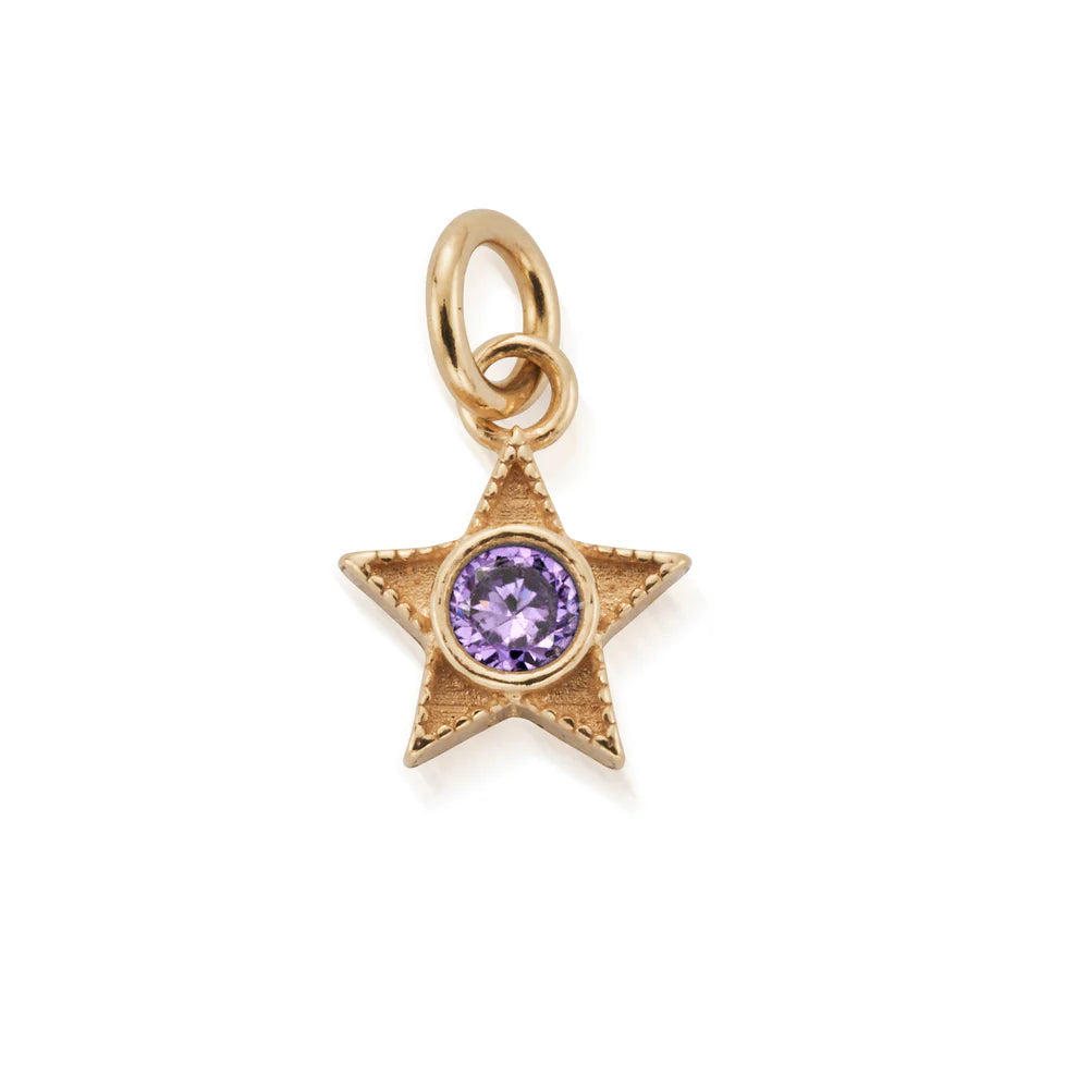 June Mini Star Birthstone Pendant Charm - Gold
