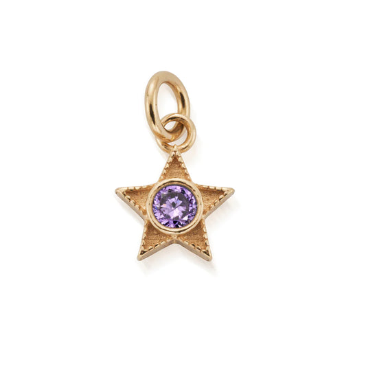 June Mini Star Birthstone Pendant Charm - Gold