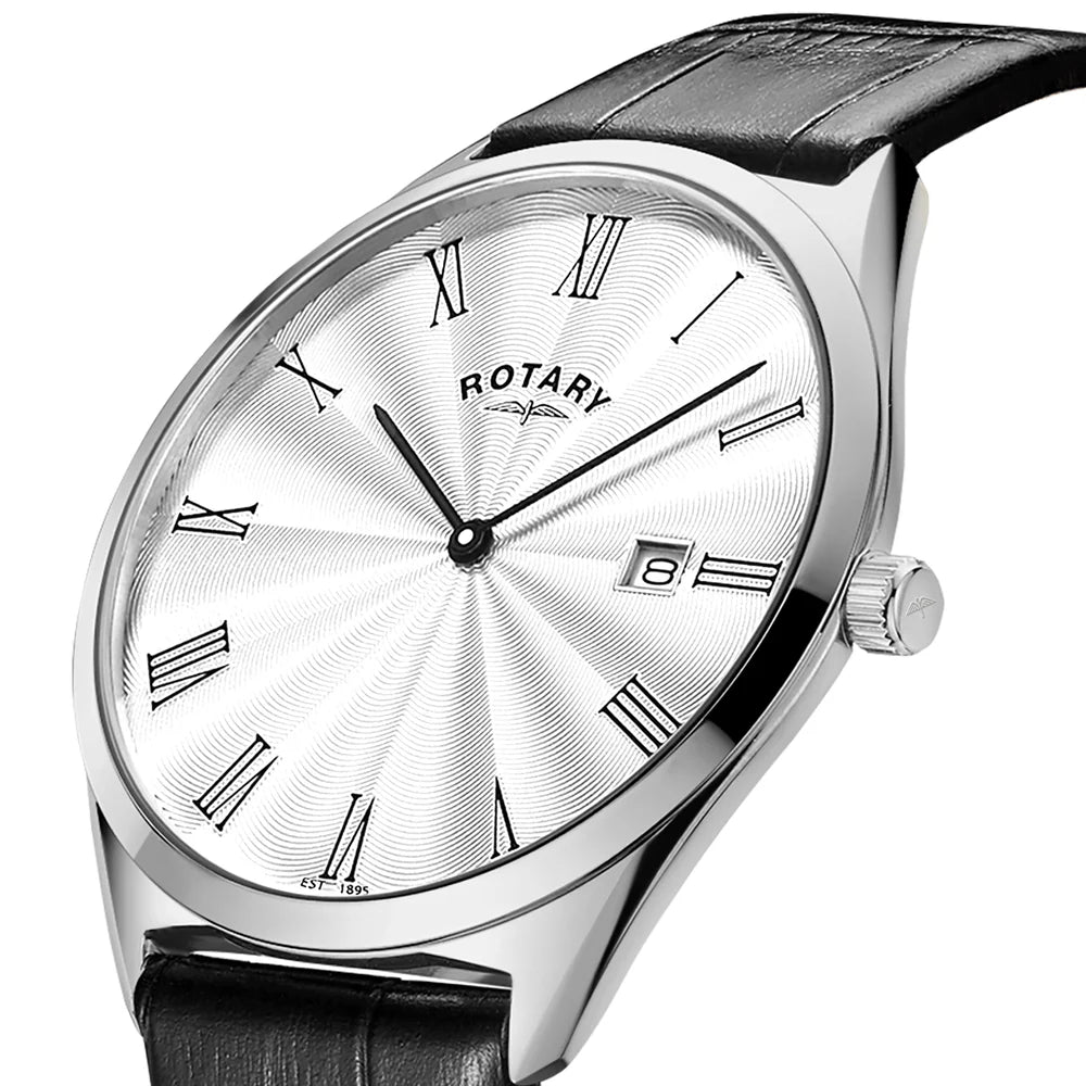 Rotary Gents Leather Strap Ultra Slim Watch