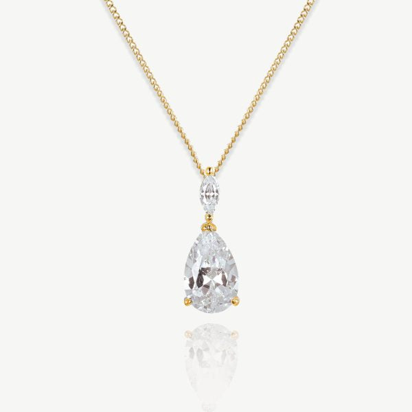 Genova Gold Crystal Teardrop Pendant