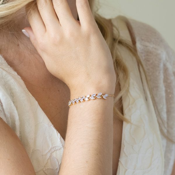 Glastonbury Gold Leafy Toggle Bracelet