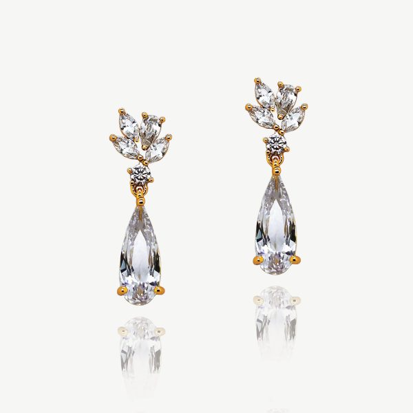 Harrogate Gold Crystal Classic Drop Earrings