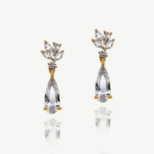 Harrogate Gold Crystal Classic Drop Earrings