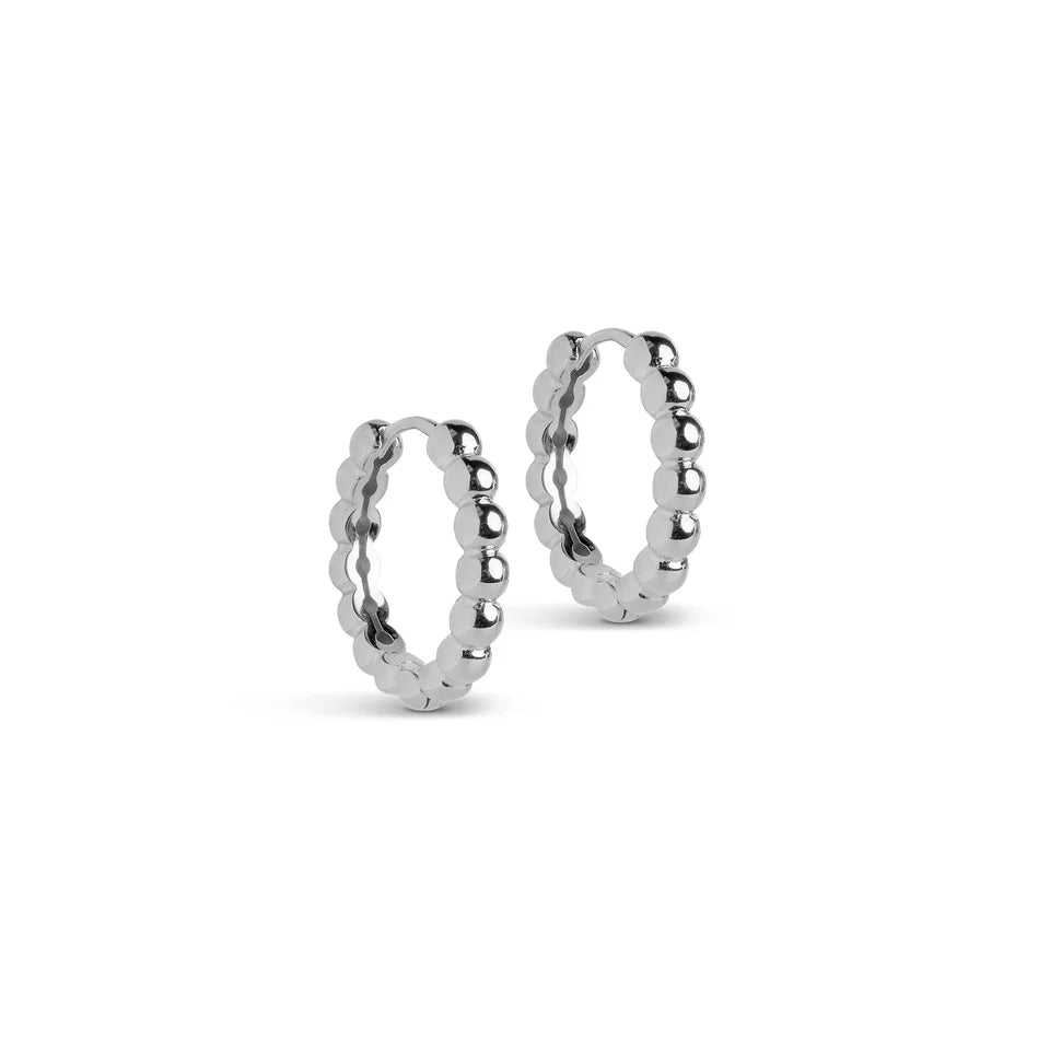 Silver Ball Hoops Large