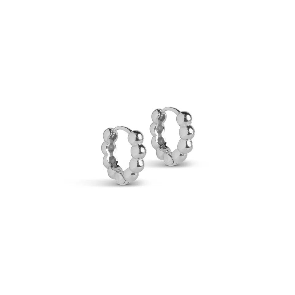 Silver Ball Hoops Small