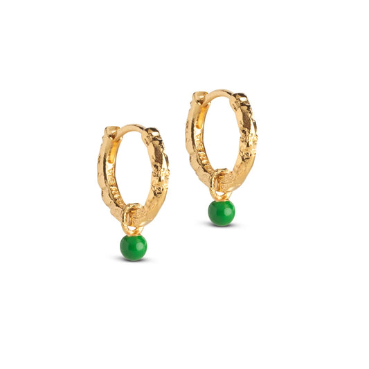 Gold Belle Hoops - Grass Green