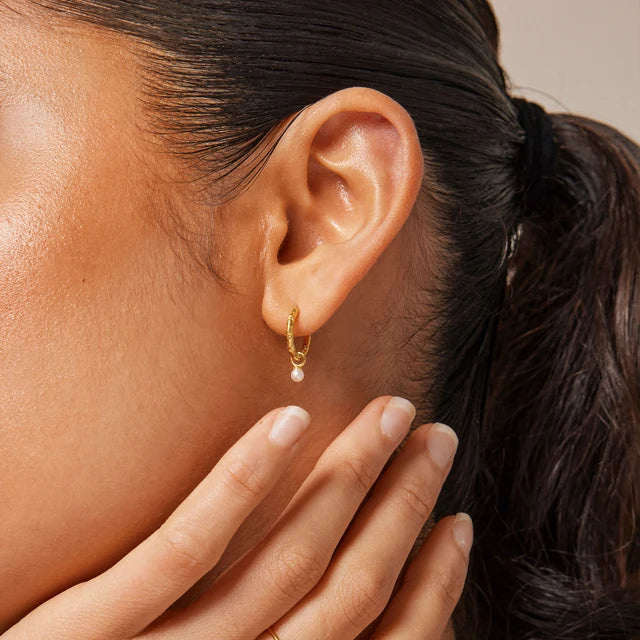 Gold Belle Pearl Hoops