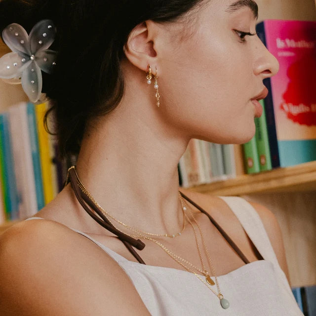Gold Belle Pearl Hoops