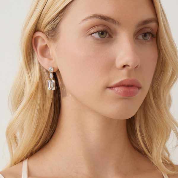 Hyde Park Gold Crystal Drop Earrings