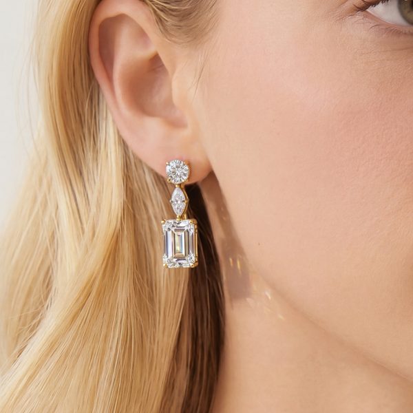 Hyde Park Gold Crystal Drop Earrings