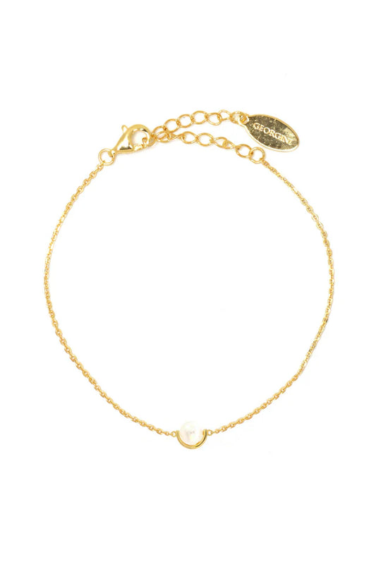 ADAGIO CRESCENT NINE-2-FIVE PEARL BRACELET GOLD