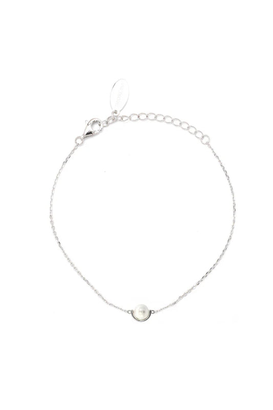 ADAGIO CRESCENT NINE-2-FIVE PEARL RACELET SILVER