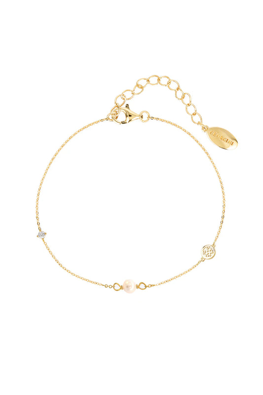 IB1219G ADAGIO TOUCH OF SPARKLE PEARL BRACELET GOLD