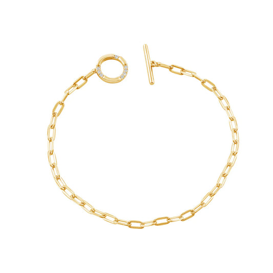 GEORGINI ALCHEMY PAPERCLIP FOB BRACELET GOLD