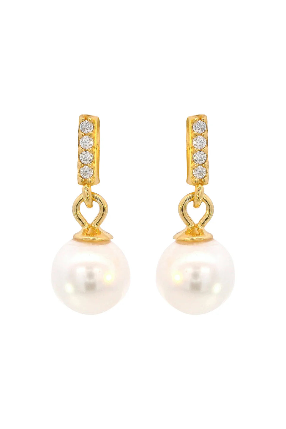 ADAGIO EFFORTLESS GLOW BAR DANGLE PEARL EARRINGS GOLD