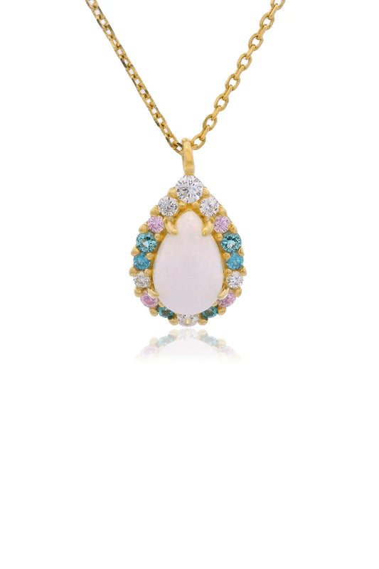 GEORGINI WISTERIA CREATED OPAL FLORIBUNDA PENDANT GOLD