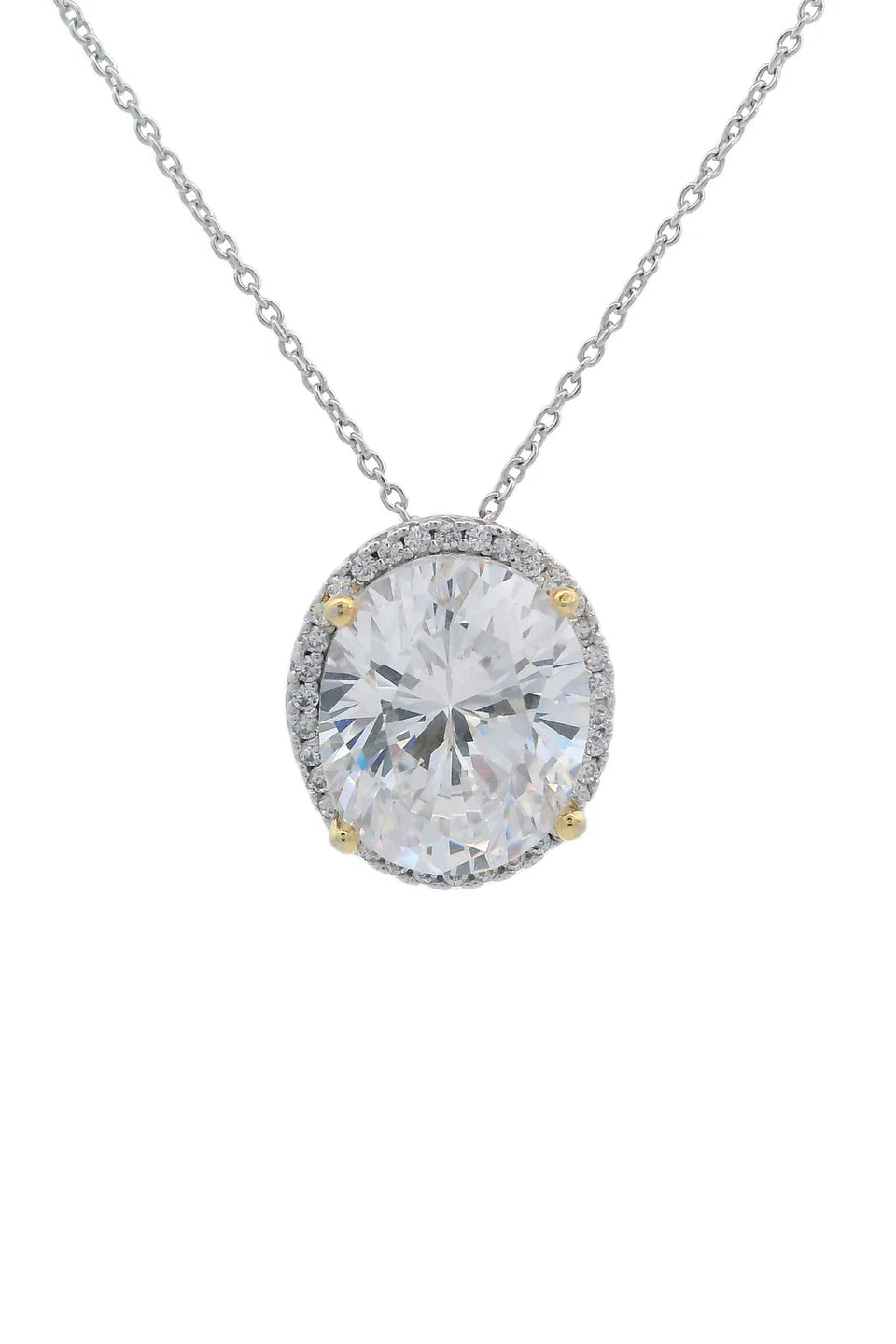 GEORGINI MIDNIGHT VELVET LIMITED EDITION SELENE TWO-TONE MOONLIGHT OVAL PENDANT