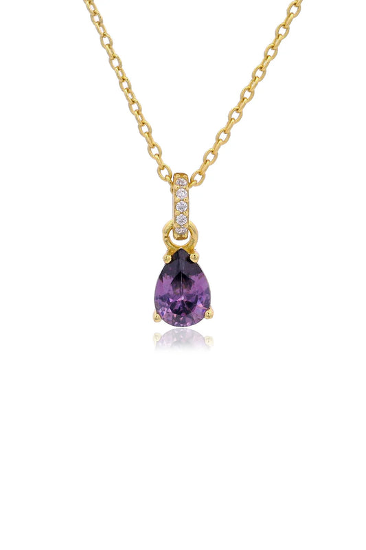 GEORGINI WISTERIA PENDANT AMETHYST CZ GOLD