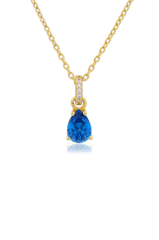 GEORGINI WISTERIA PENDANT BLUE TOPAZ CZ GOLD