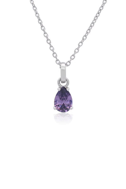 GEORGINI WISTERIA PENDANT AMETHYST CZ SILVER