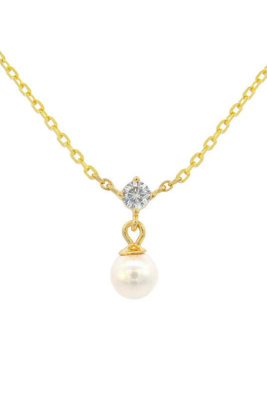 ADAGIO TOUCH OF SPARKLE PEARL NECKLACE GOLD