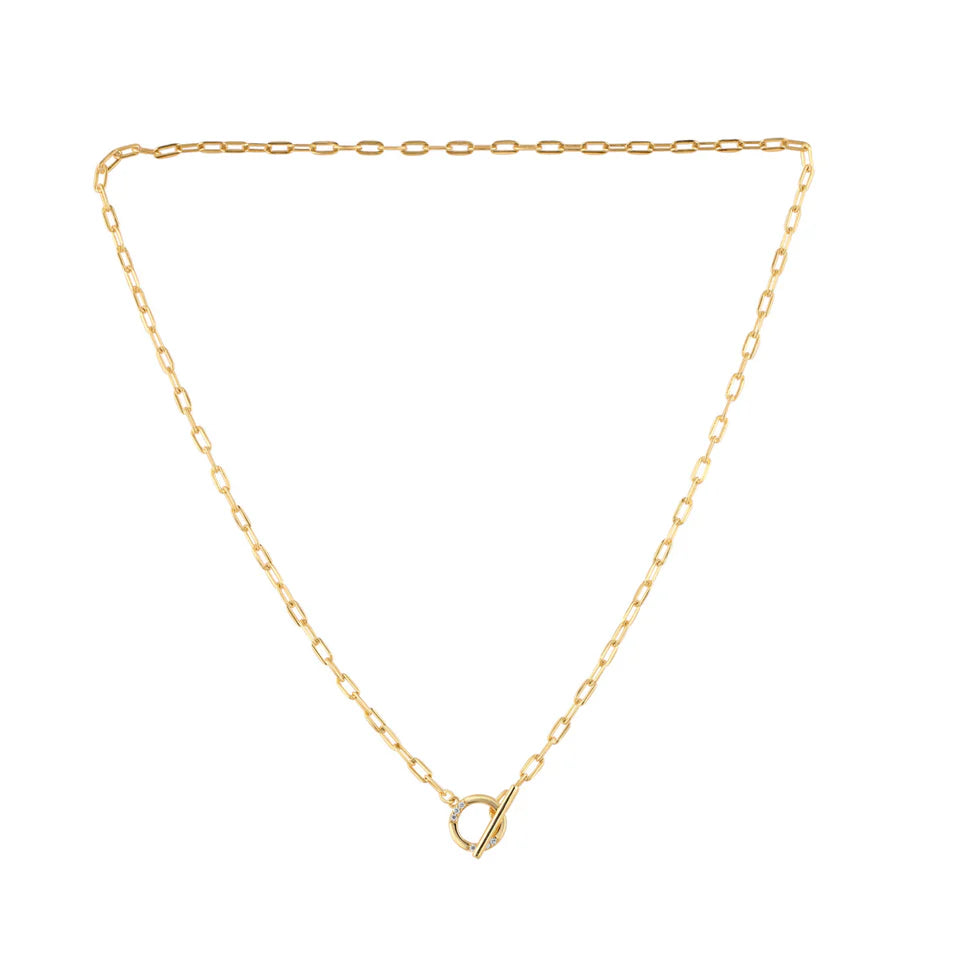 GEORGINI ALCHEMY PAPERCLIP FOB NECKLACE GOLD