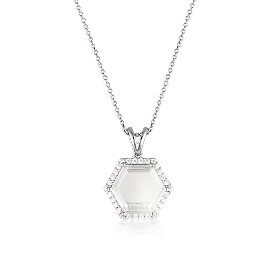 HEXAGON NECKLACE SILVER
