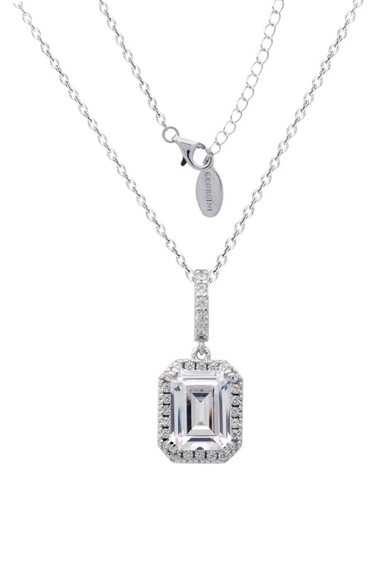 EMERALD CUT JOURNEY PENDANT SILVER