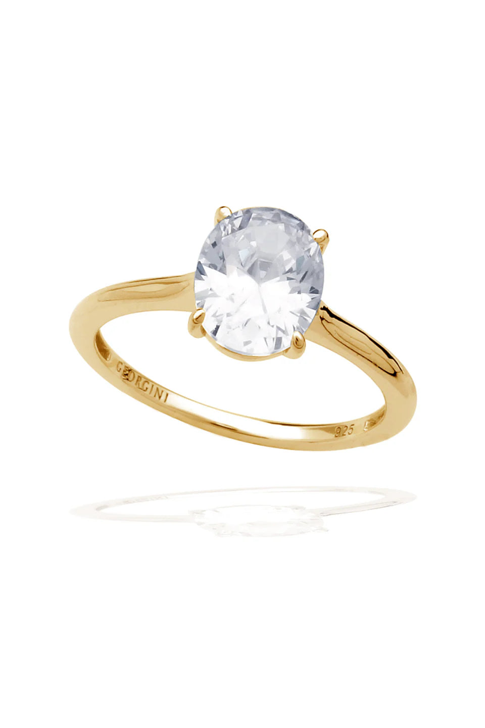 OVAL CZ JOURNEY ELLIPSE SOLITAIRE GOLD