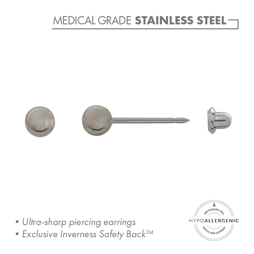 Inverness Stainless Steel 3mm Ball Piercing Studs