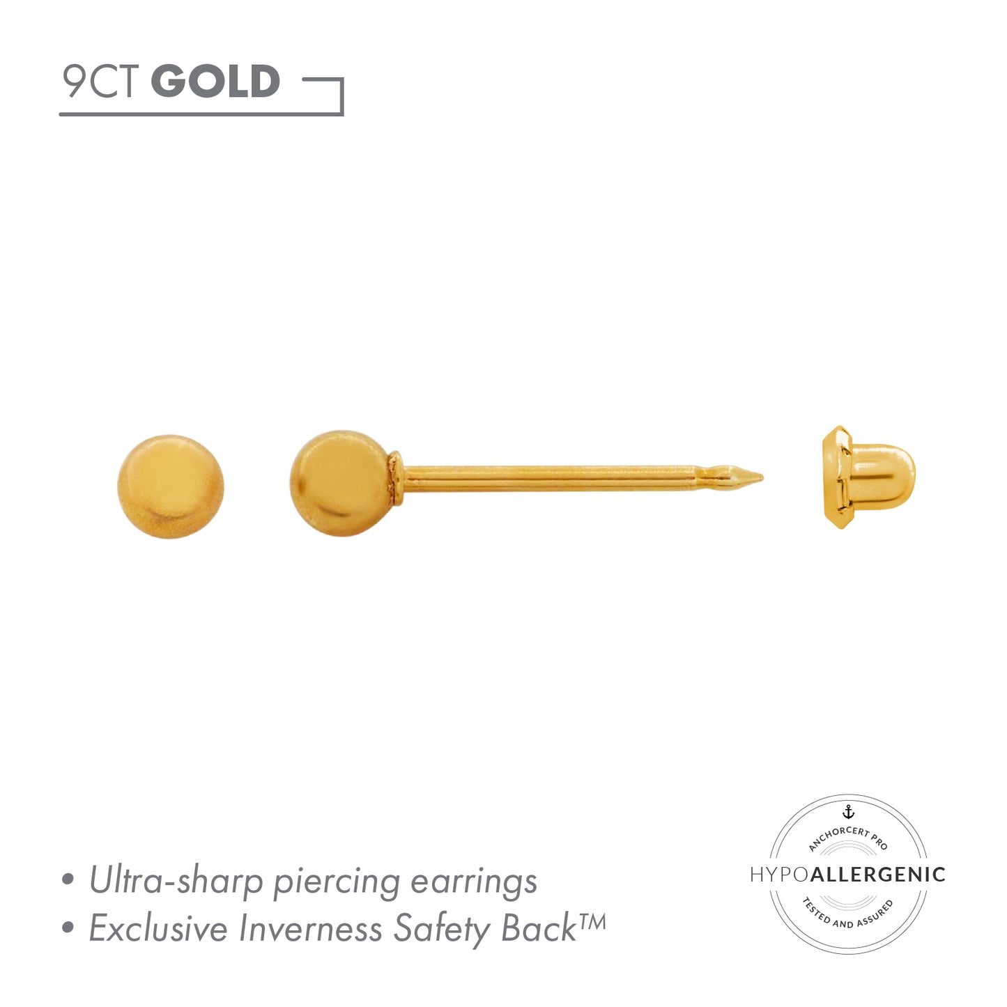 Inverness 9ct Yellow Gold 3mm Ball