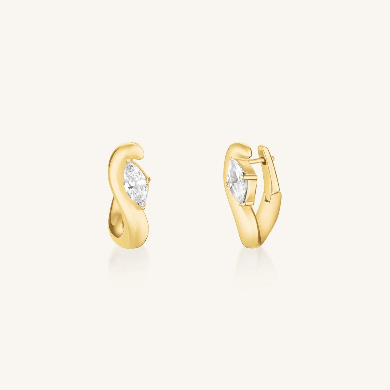 Rosefield Marquise Wave Hoops