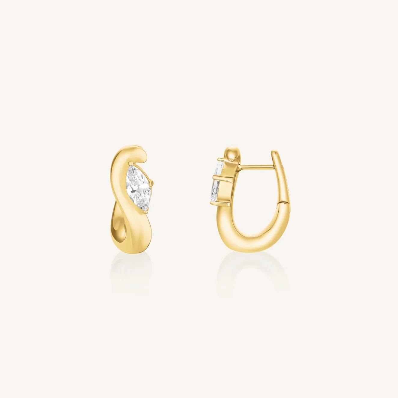 Rosefield Marquise Wave Hoops