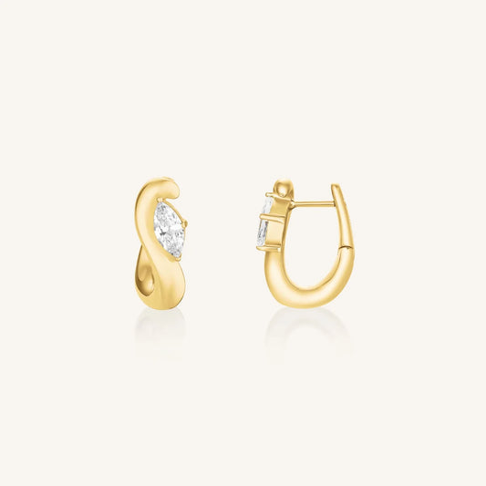 Rosefield Marquise Wave Hoops