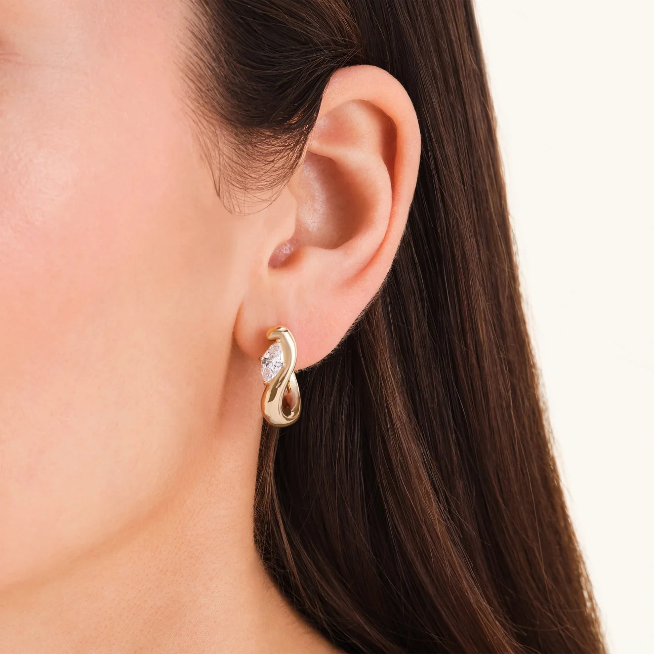 Rosefield Marquise Wave Hoops