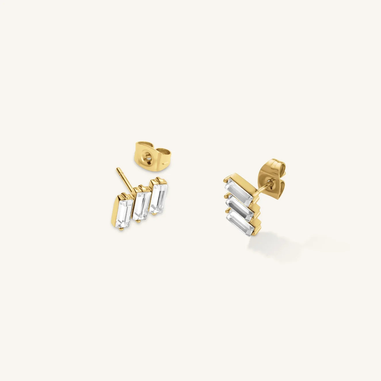 Rosefield Triple Baguette Studs