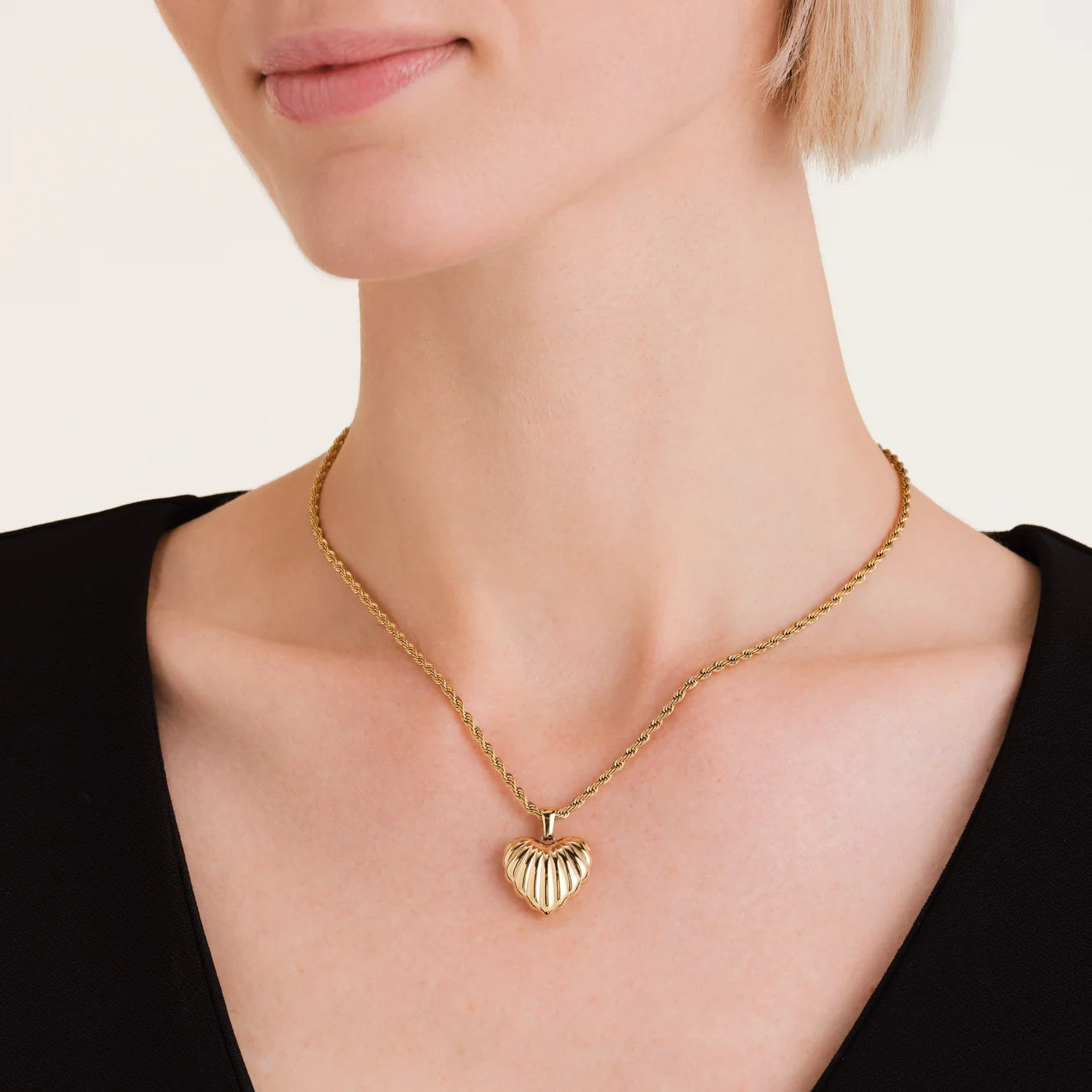 Rosefield Ridged Heart Necklace