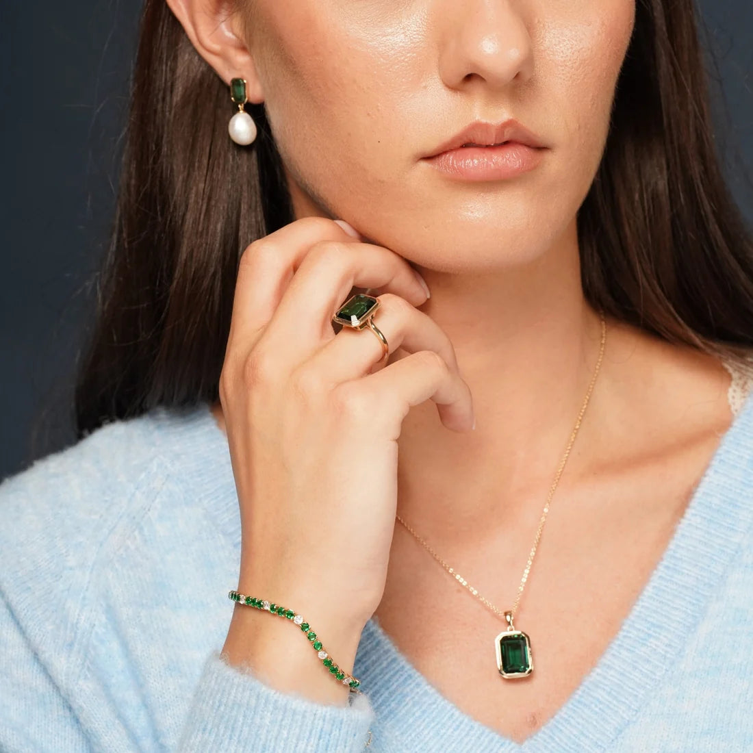 Jade Glow Green CZ Tennis Bracelet