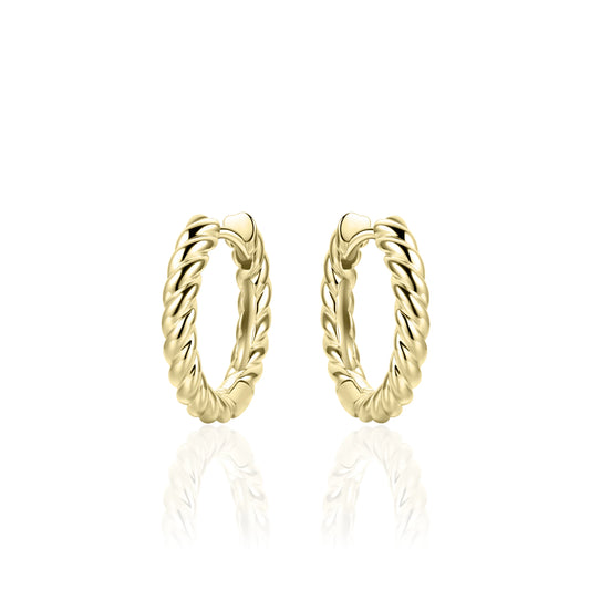 Gisser Gold Rope Hoop Earrings 18mm