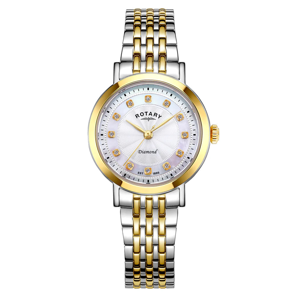 Rotary Ladies Duo Tone Bracelet Diamond MOP Dial