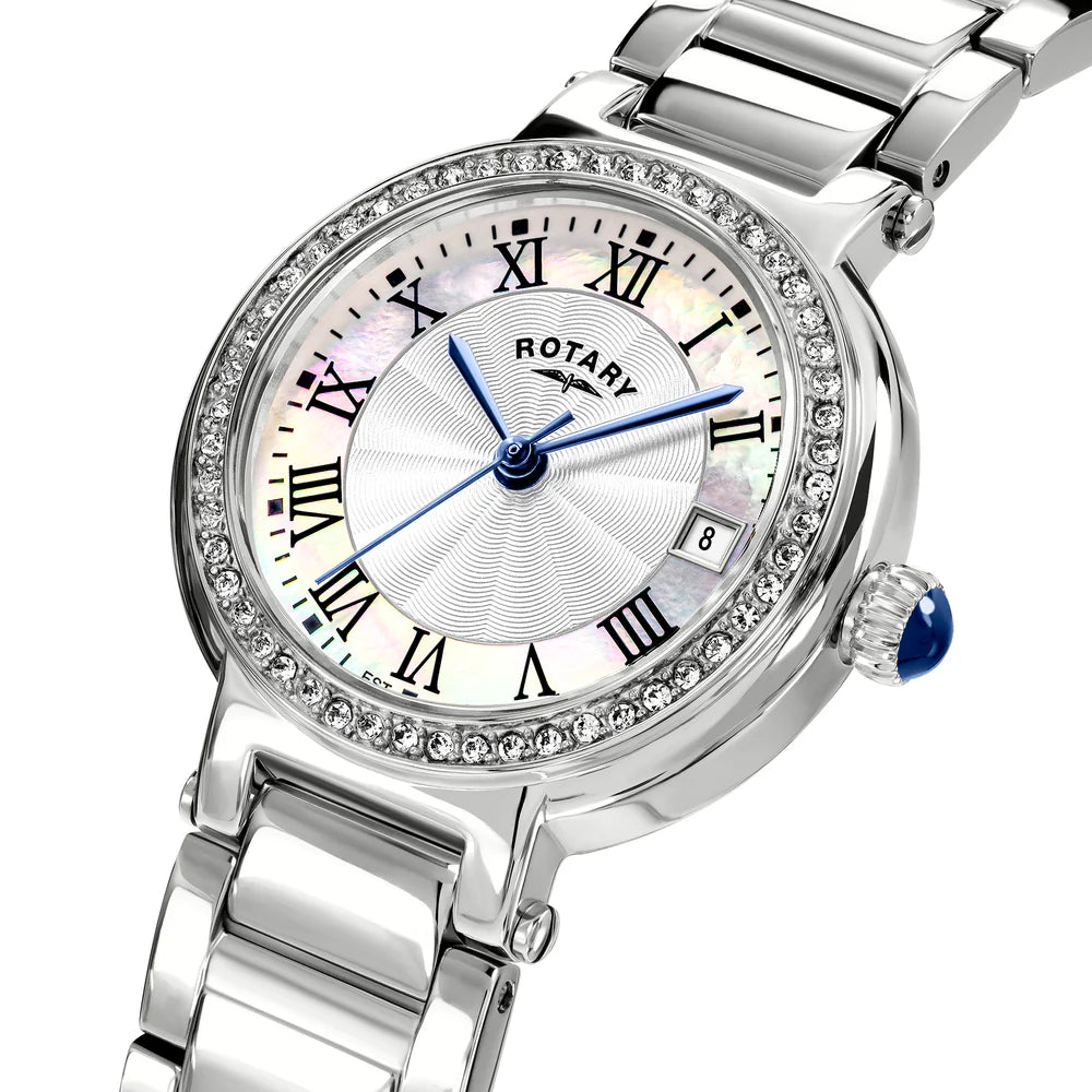 Rotary Heritage Steel Diamond Set Ladies Watch