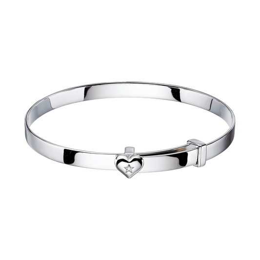 Gisele Diamond Heart Baby Bangle