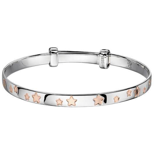 Jessica Rose Gold Star Christening Bangle