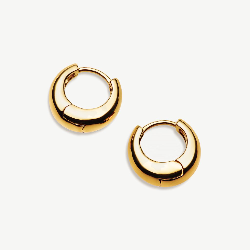 Laguna Bay Dome Huggie Earrings 18ct Gold Plated