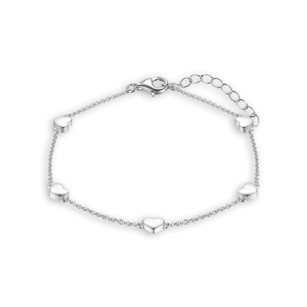 Silver Lovely Hearts Bracelet