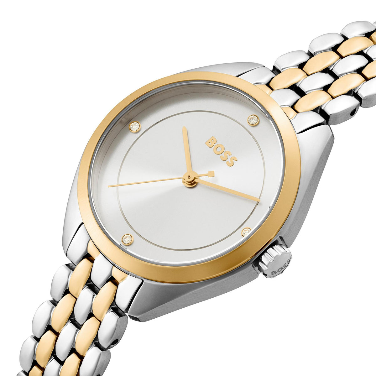 BOSS Mae Stainless Steel and Yellow Gold Tone Crystal Ladies Watch