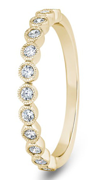 Round Brilliant Cut Millgrain Bezel Set Band