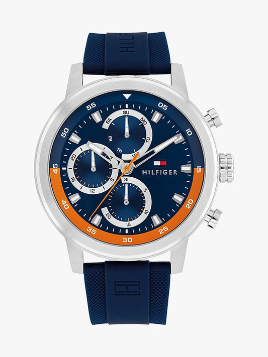 Stainless Steel Navy Silicone Strap Watch