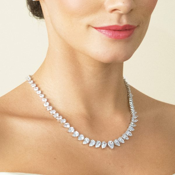 Manhattan Crystal Pear Cut Necklace