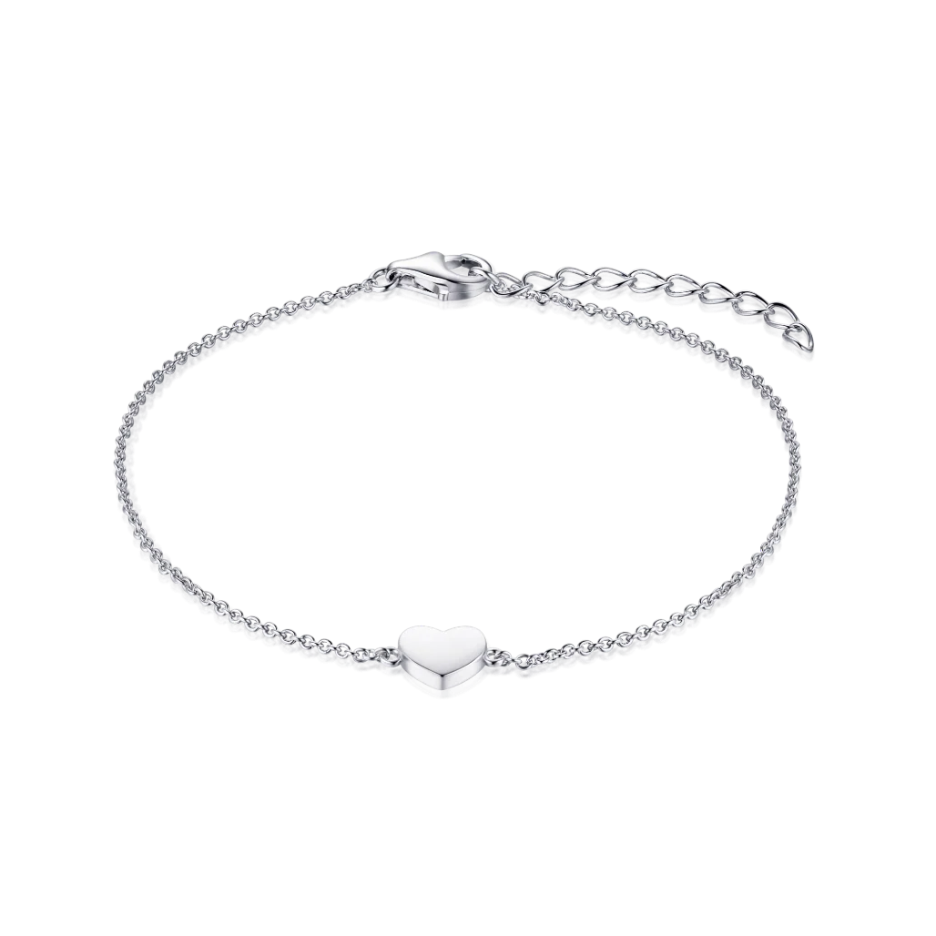 Silver Minimal Heart Bracelet